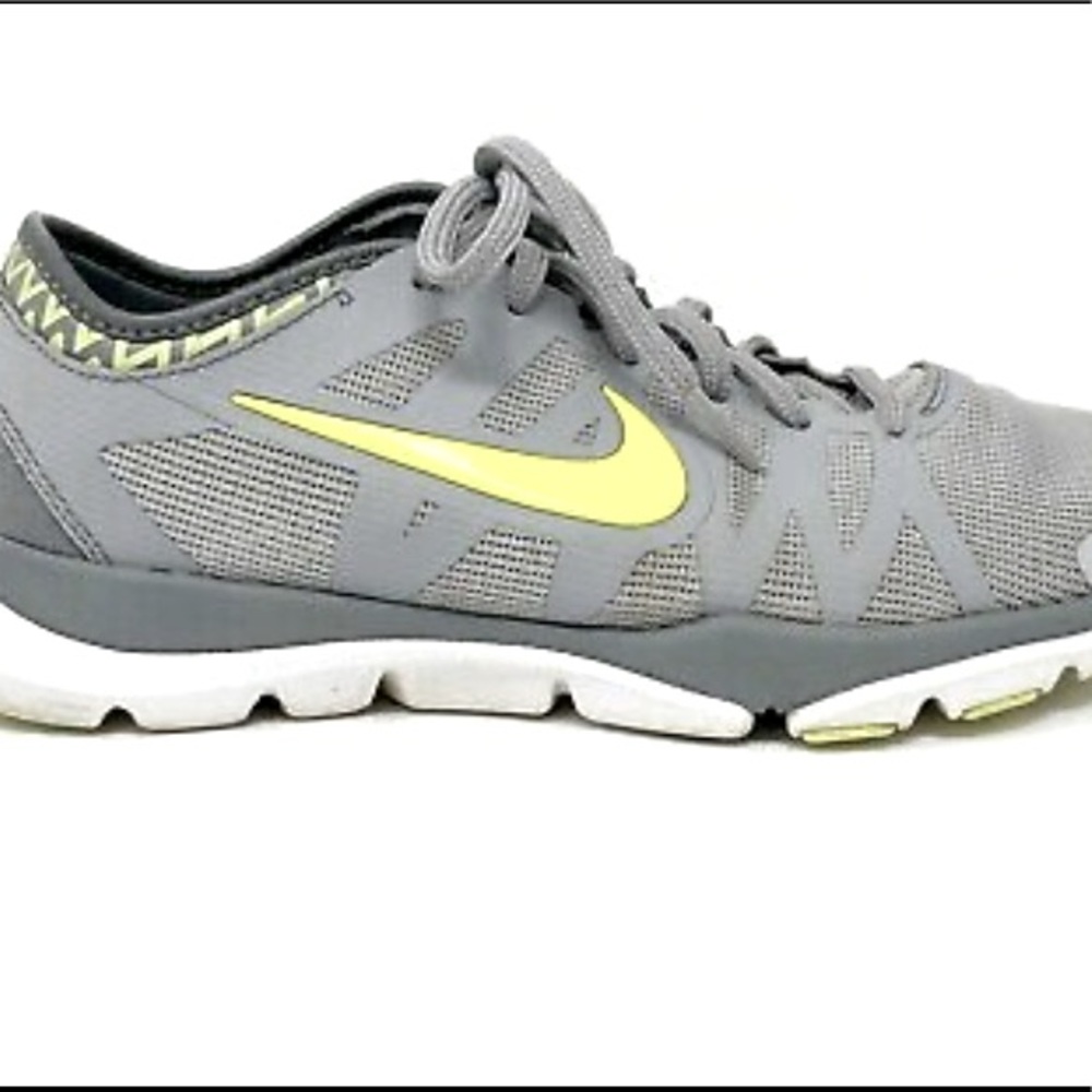 Neon Green and Gray Nike Tennis Shoes
